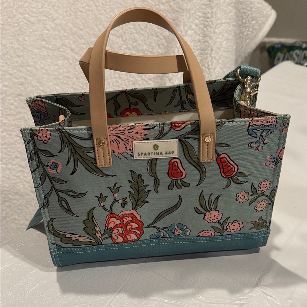 Spartina 449 Floral Tote in Green and Tan